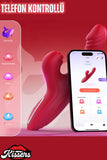Telefon Kontrollü İleri Geri Hareketli Emişli Titreşimli Klitoris Ve G Nokta Uyarıcılı Vibratör