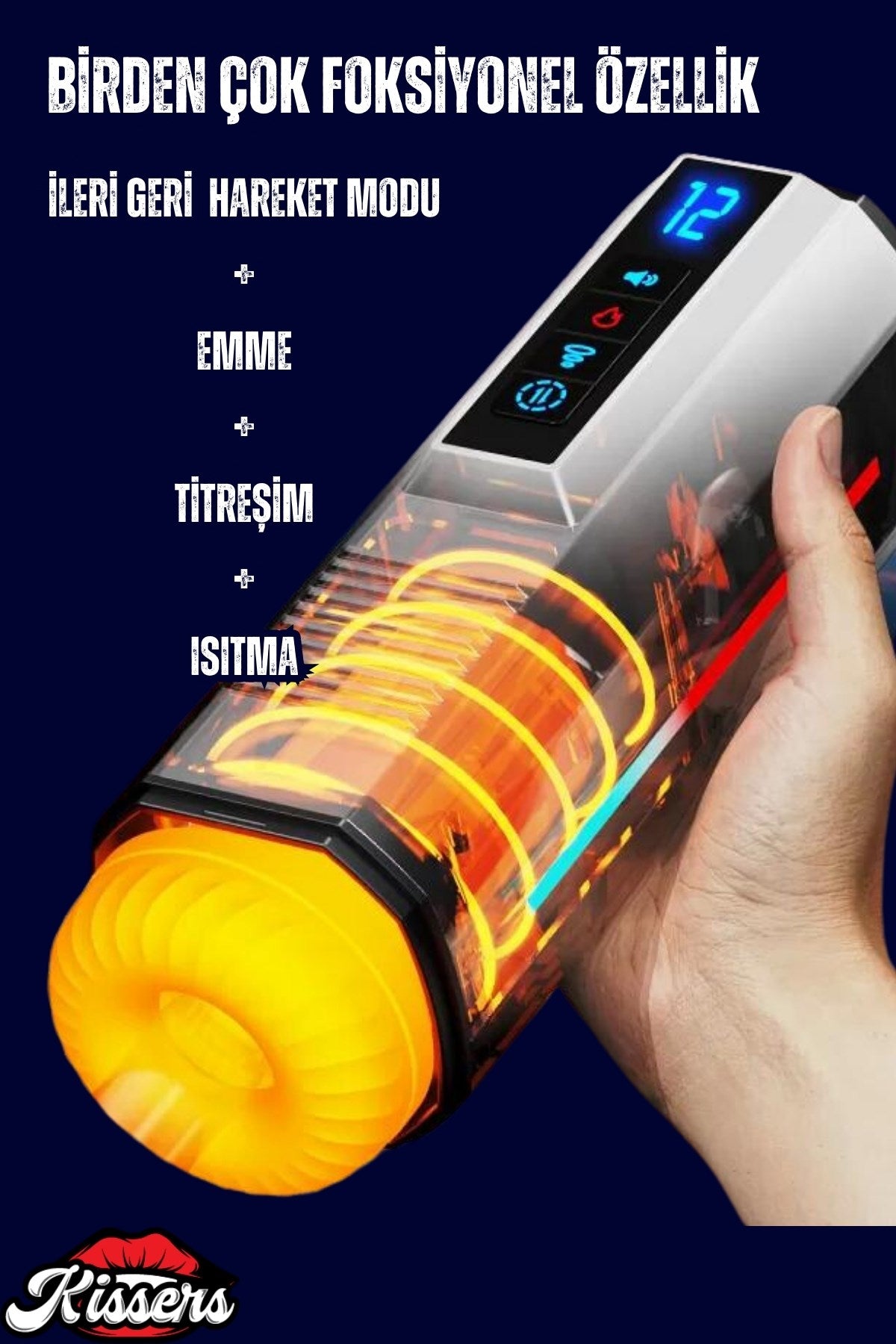 Isıtmalı İnleme Sesli İleri Geri Hareketli Emiş Titreşim Özellikli Suni Vajina Otomatik Mastürbatör