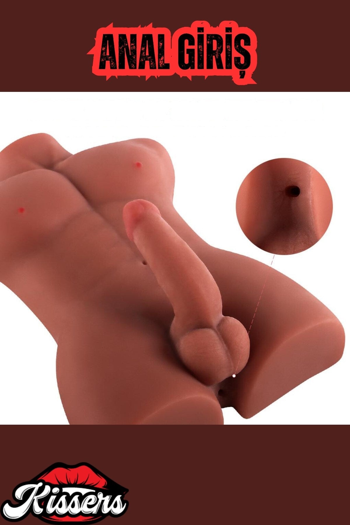 Anal Girişli Yarım Vücut Yapay Penis Dildo Erkek Realistik Manken Mastürbatör Melez 4.5 KG