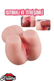 Mini Boy Ultra Süper Realistik Anal Vajina Çift Girişli Kalça Titreşimli Isıtmalı Mastürbatör