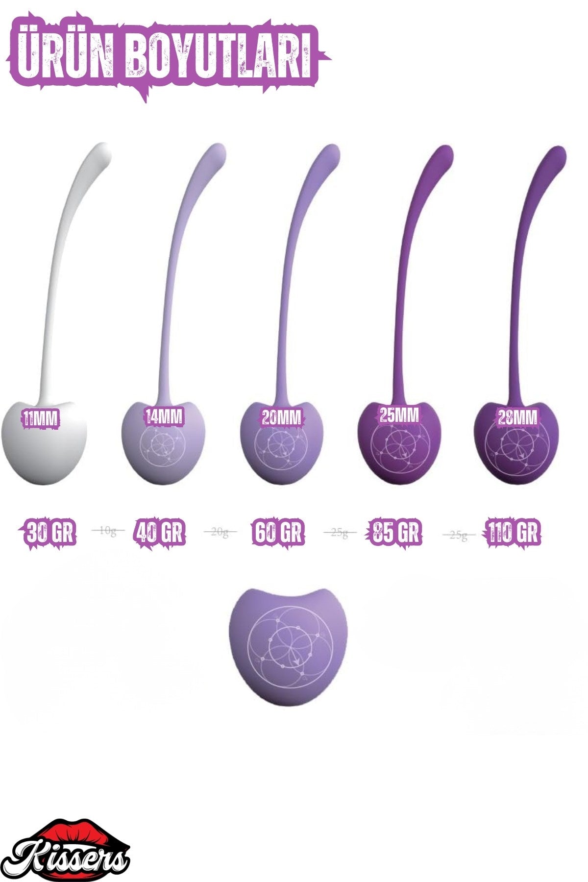 Cherry 5 Farklı Renkte Ve Ağırlıkta Ultra Lüx Kegel Tıbbi Silikon Egzersiz Topu