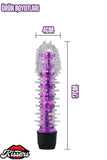 Yumuşak Dokulu Titreşimli Tırtıklı Pilli Jel Vibratör Penis Mor 18 Cm