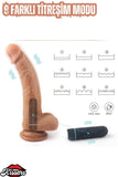 Ultra Realistik Vantuzlu Yumuşak Güçlü Titreşimli Realistik Dokuda Yapay Penis Vibratör 20 Cm