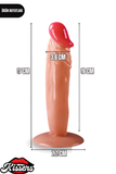 Gerçekçi Realistik Dokuda Vantuzlu Dildo Yapay Sert Penis 17 cm