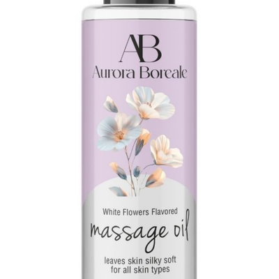 Aurora Boreale Beyaz Çiçek Aromalı Masaj Yağı 150 ml Su Bazlı Rahatlatıcı Masaj Yağı