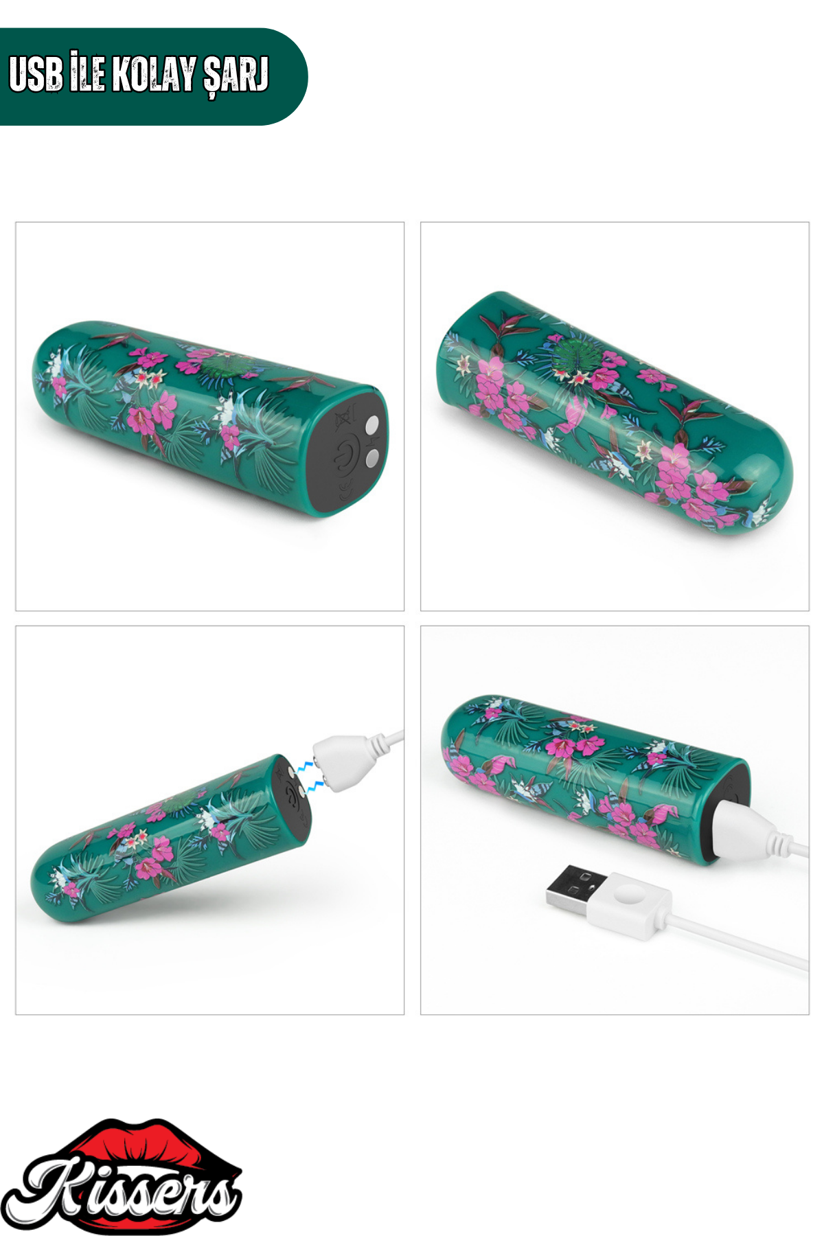 Lovetoy Yeşil Desenli Şarjlı Mini Vibratör Giyilebilir Güçlü Titreşimli Su Geçirmez Masaj Cihazı