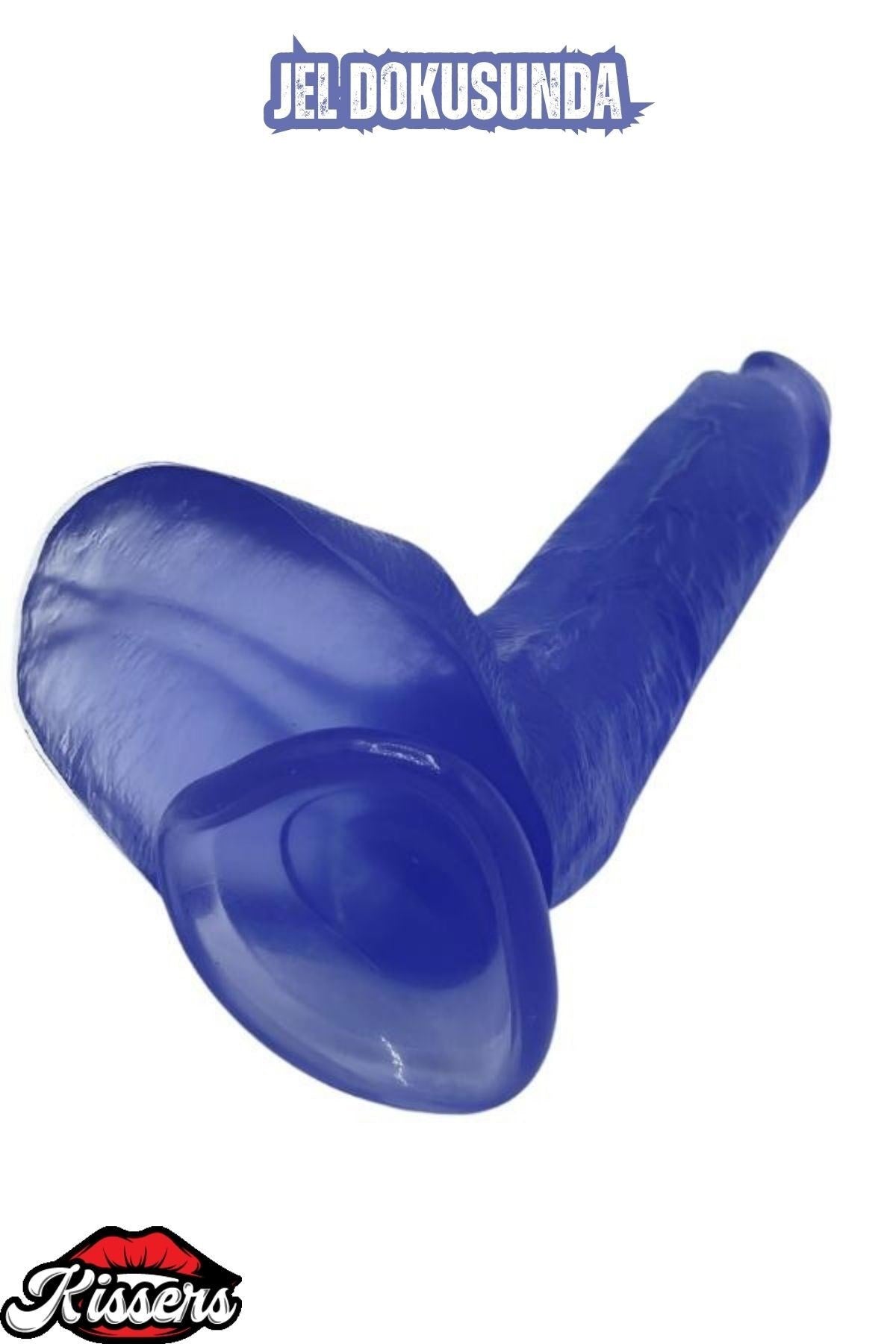 Ultra Realistik Damarlı Bükülebilir Vantuzlanabilir Jel Dokusunda mavi Dildo Penis 25 Cm
