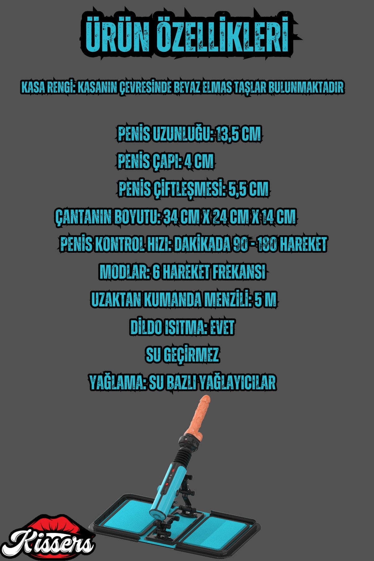 Özel Dekor Mavi Çantalı Değiştirilebilir Penisli Uzaktan Kumandalı Sex Makinesi