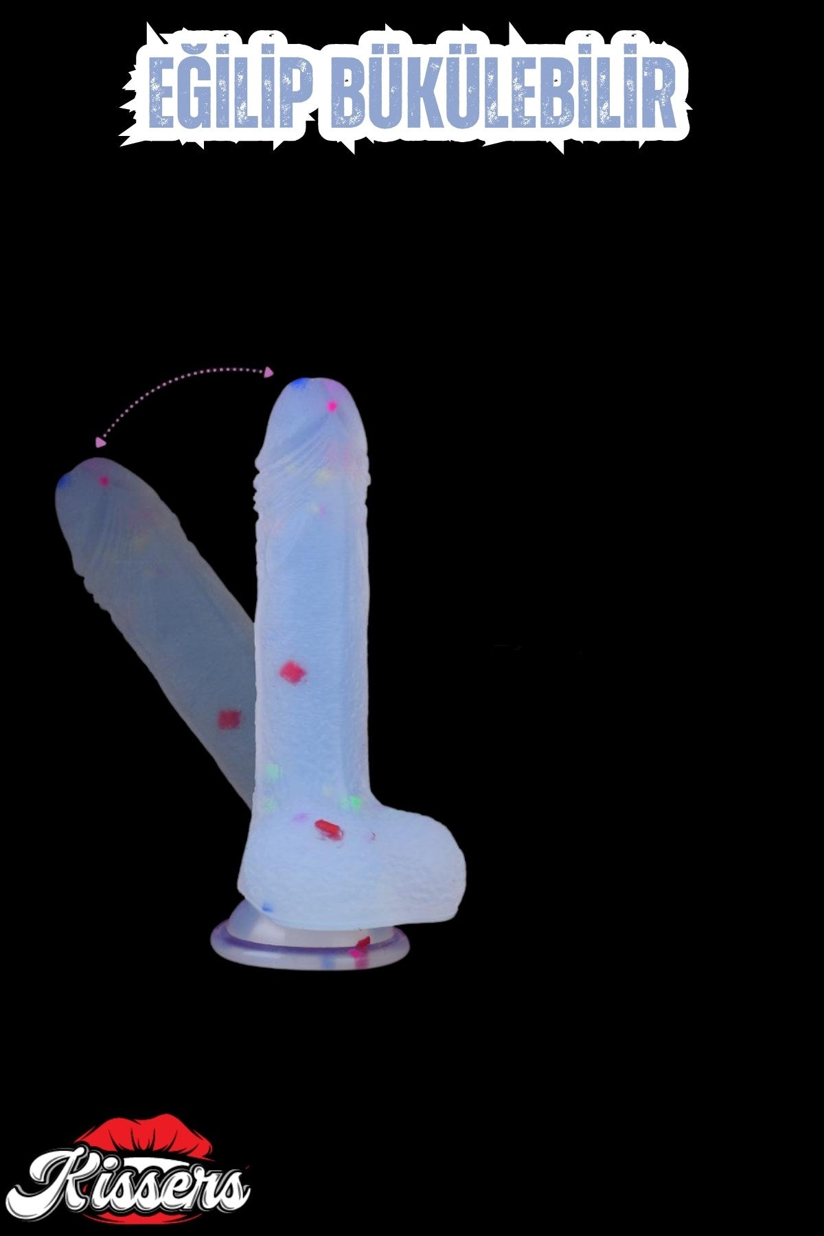 Cinsel Oyuncak Renkli Benekli Ultra Yumuşak Şeffaf Realistik Yapay Penis Dildo 19 Cm