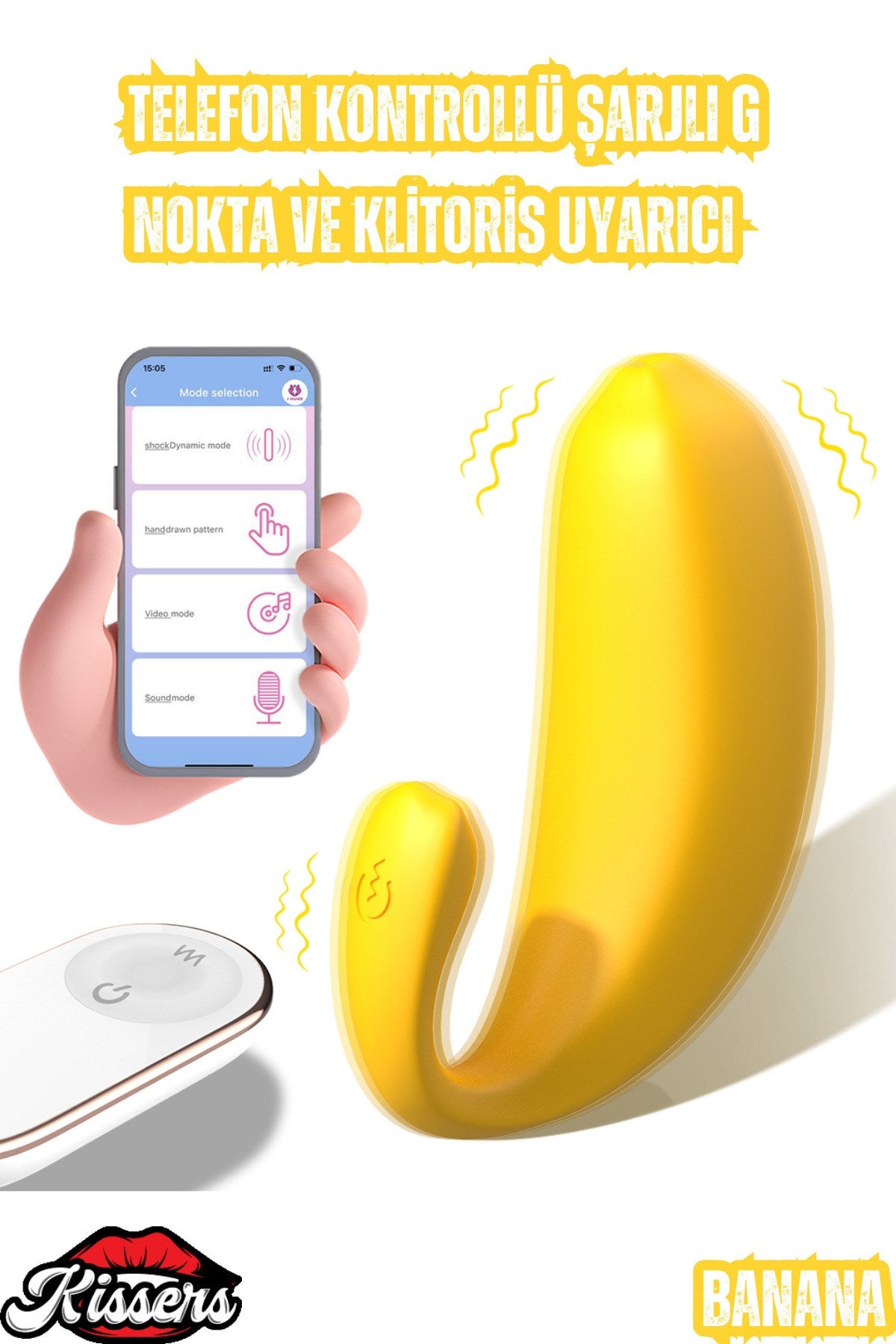 Telefon Kontrollü Şarjlı G Nokta ve Klitoris Uyarıcı Vibratör