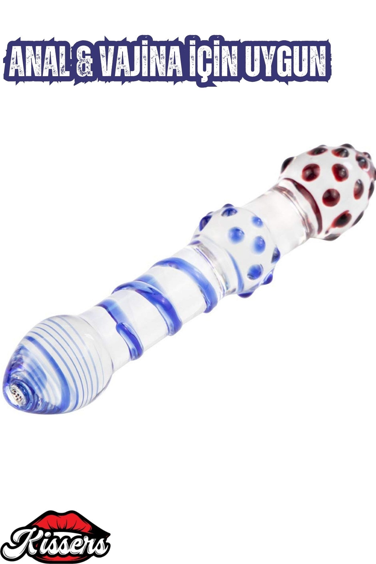 Çift Taraflı Kırılmaz Anal Vajinal G Noktası Uyarıcılı Tırtıklı Cam Dildo Anal Plug