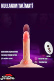 Giyilebilir Isıtmalı İleri Geri Hareketli Isıtmalı Strap-On Ultra Realistik Dildo Penis 19 Cm