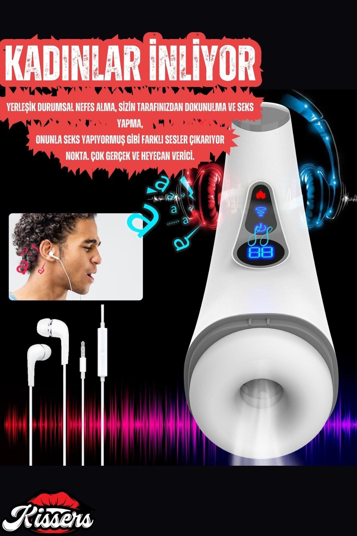 Akıllı Isıtmalı İnleme Sesli Emiş ve Titreşim Özellikli Suni Vajina Lcd Ekran Otomatik Mastürbatör