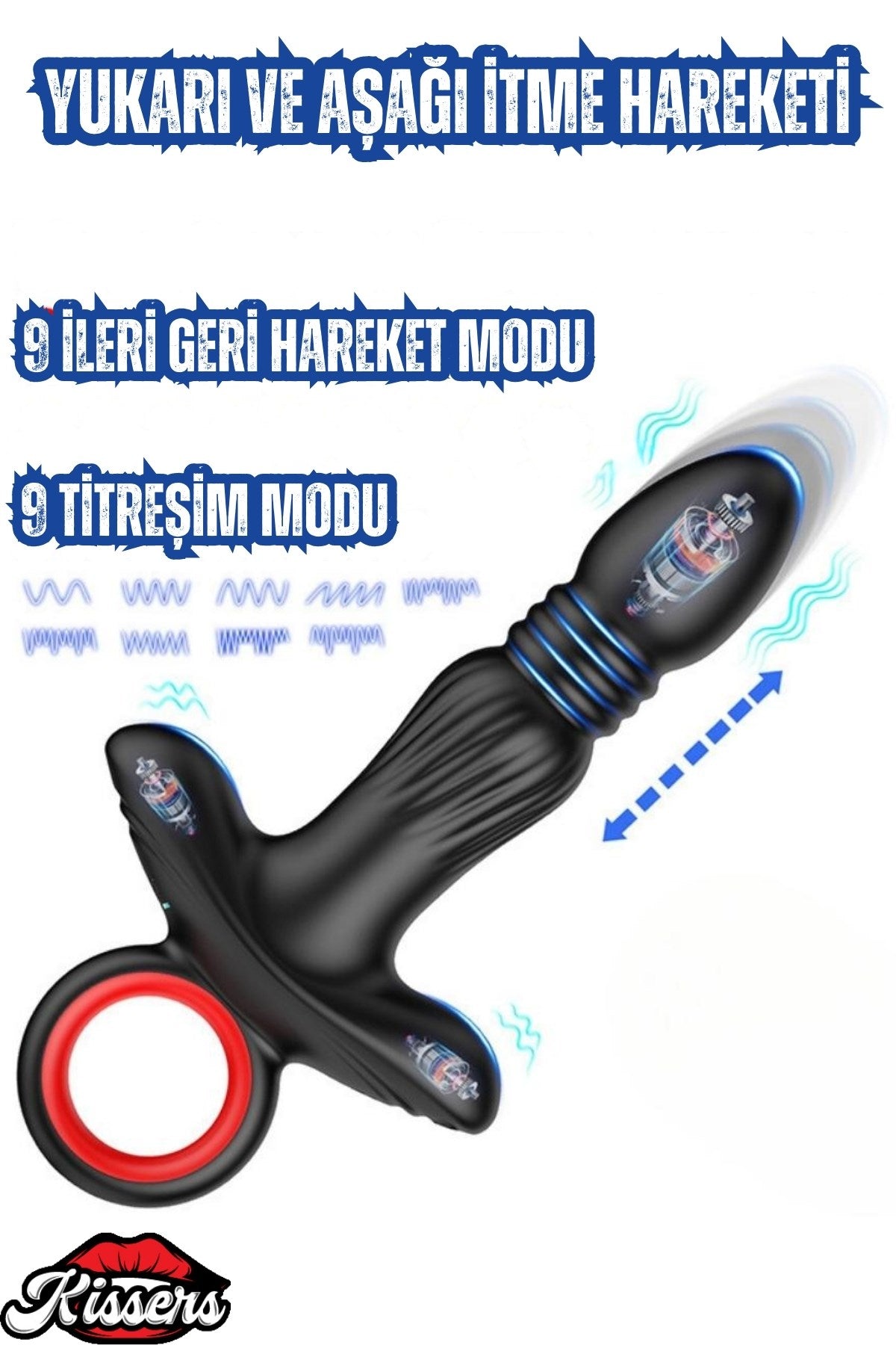 Şarjlı Tutma Aparatlı İleri Geri Hareketli Titreşimli 3 Motorlu Uyarıcı Anal Vibratör