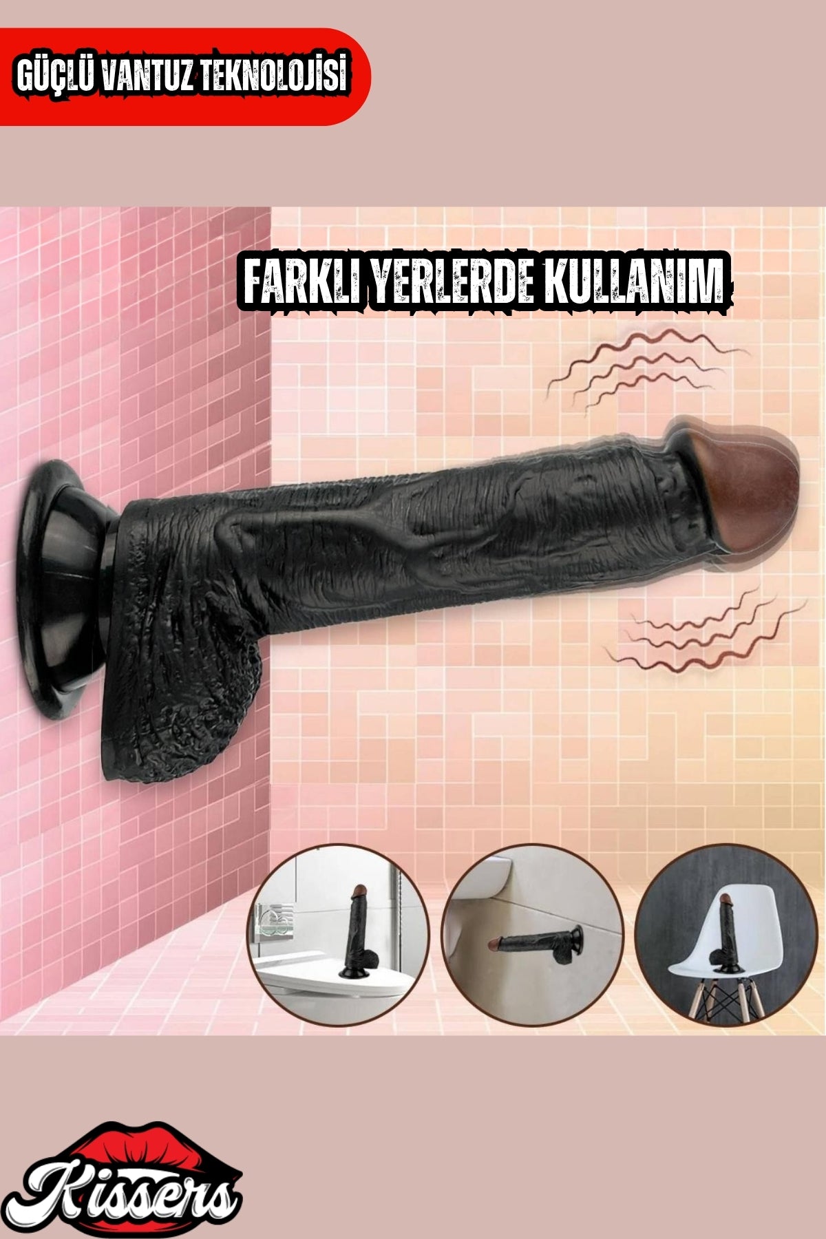 Kablolu Kumandalı Vantuzlu Güçlü Titreşimli Gerçekçi Yapay Penis Realistik Dokuda Zenci Dildo 21 cm