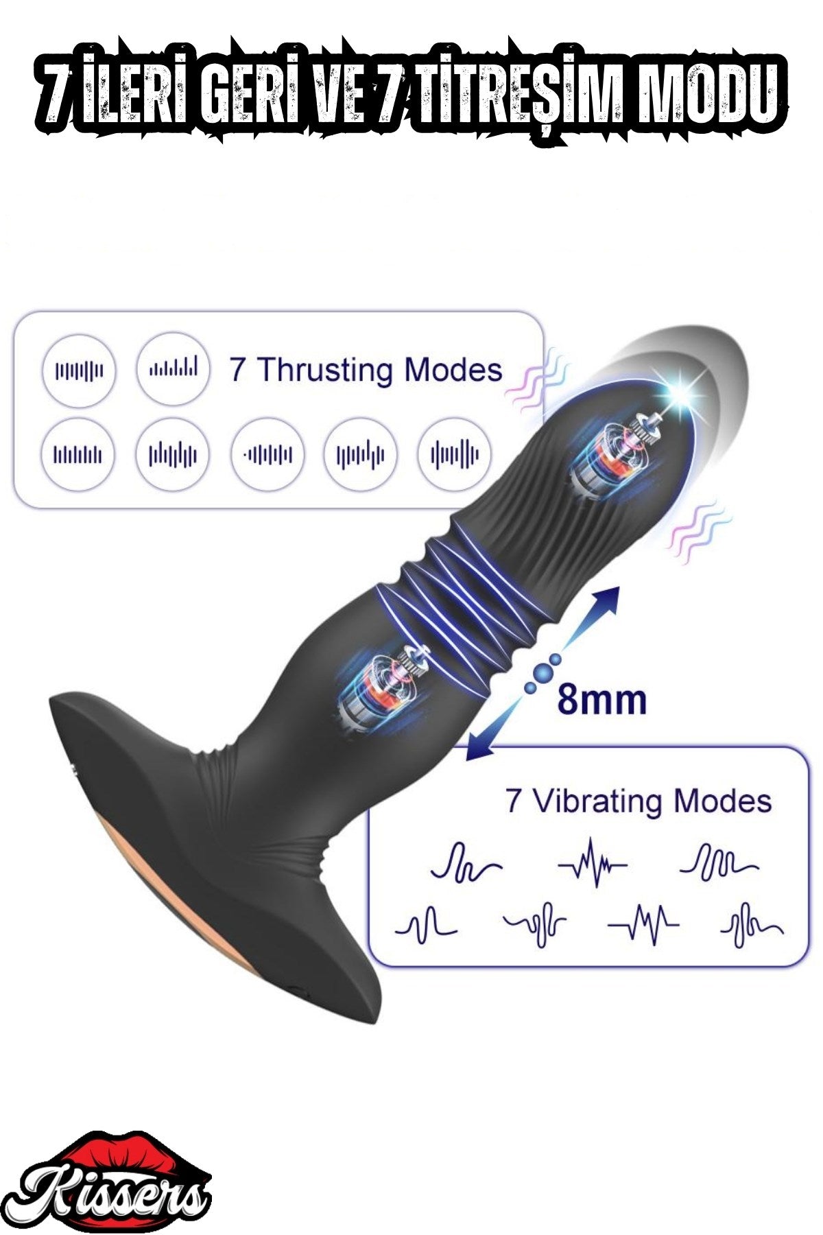 Roy Şarjlı Uzaktan Kumandalı İleri Geri Hareketli Masaj Anal Uyarıcı Vibratör