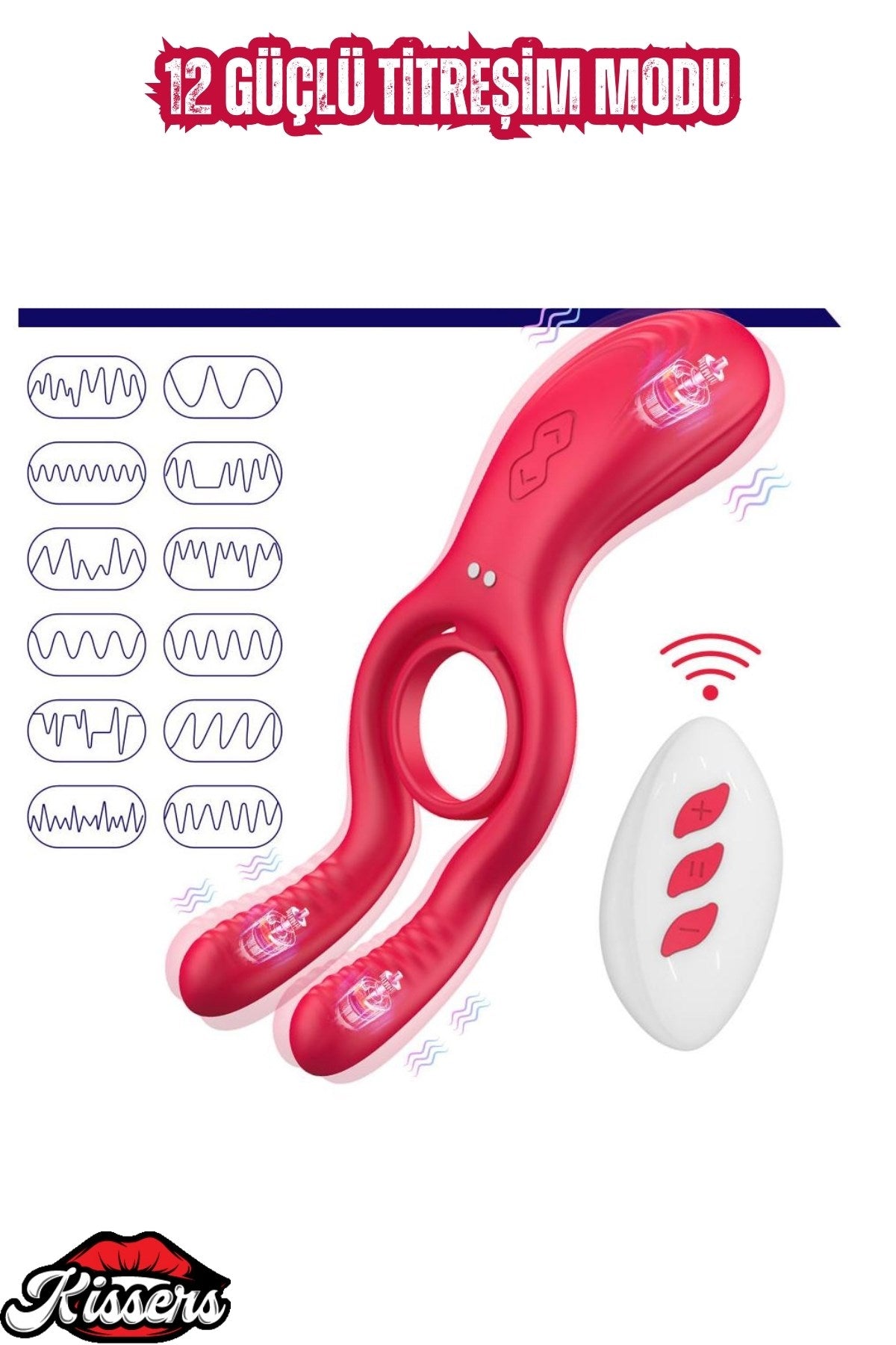 Şarjlı Uzaktan Kumandalı Klitoris Uyarıcı Vibratör Perine Uyarıcı Penis Halkası Kırmızı Vibratör