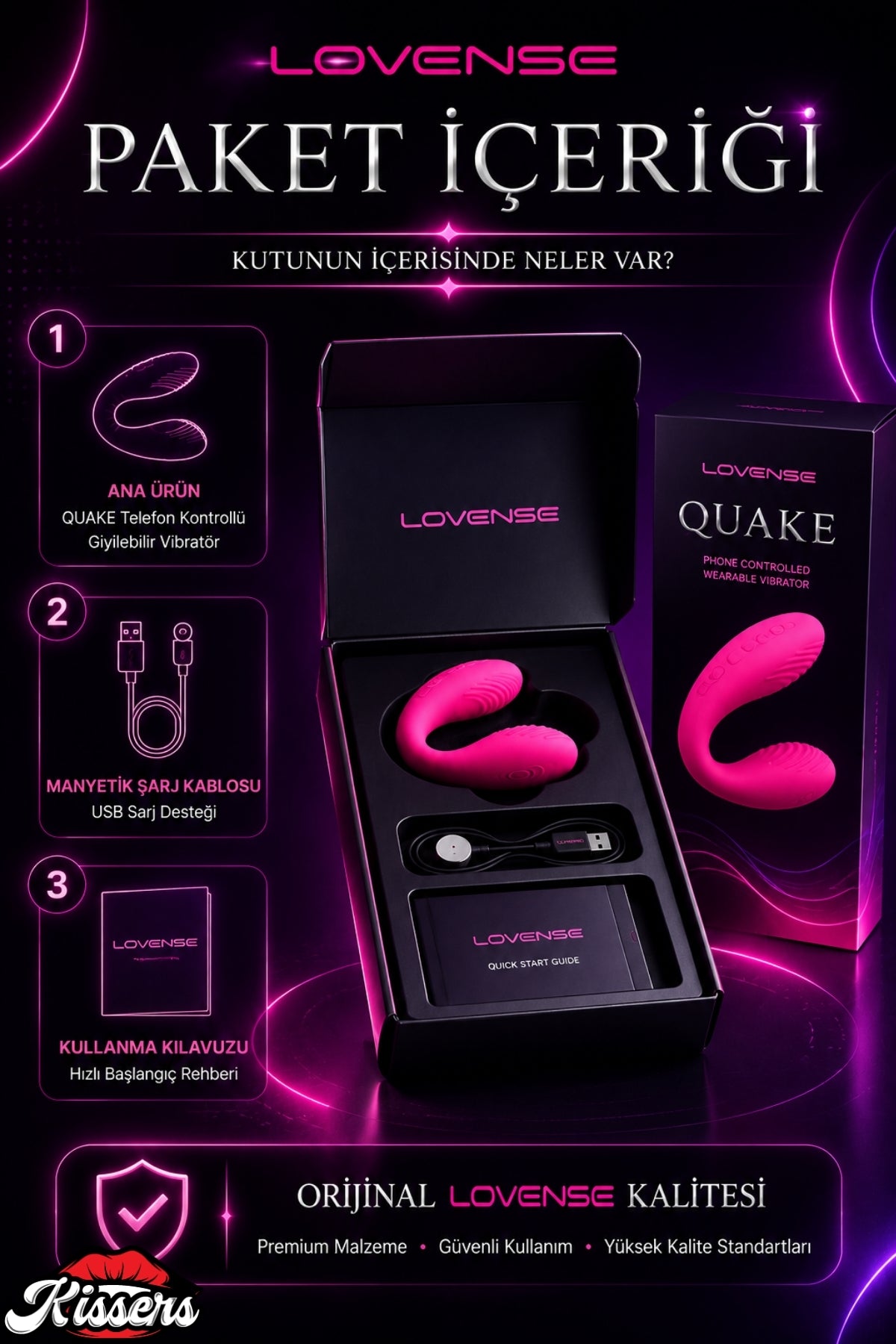Lovense Dünyanin Her Yerinden Kontrol Edilebilen Quake Telefon Kontrollü Giyilebilir Güçlü Titreşimli Vibratör