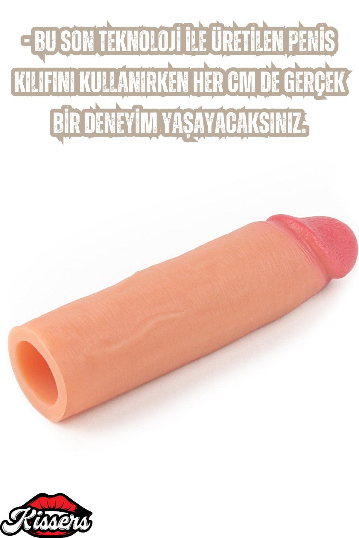 4.5 CM 17 CM Dolgulu Premium Ten Rengi Silikon Testissiz Penis Kılıfı