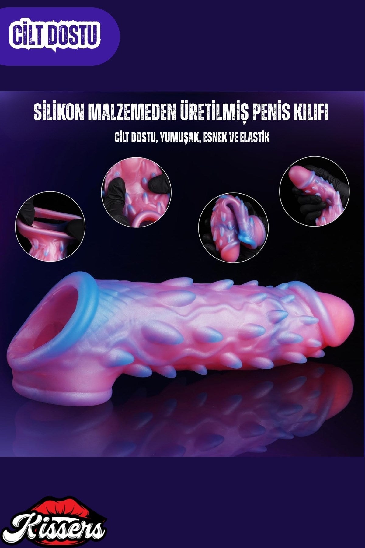 Realistik G Noktası Ve Klitoris Uyarıcılı Tırtıklı Testisli Monster Dragon Penis Kılıfı