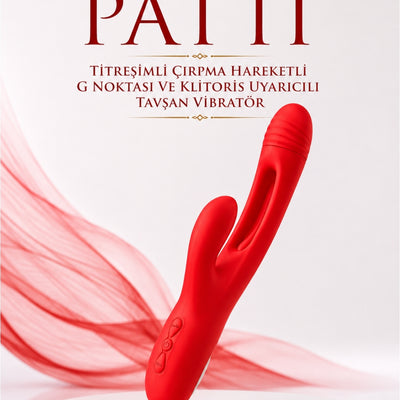 Jos Patti Titreşimli Çırpma Hareketli G Noktası ve Klitoris Uyarıcılı Tavşan Vibratör