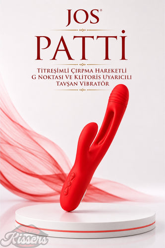 Jos Patti Titreşimli Çırpma Hareketli G Noktası ve Klitoris Uyarıcılı Tavşan Vibratör