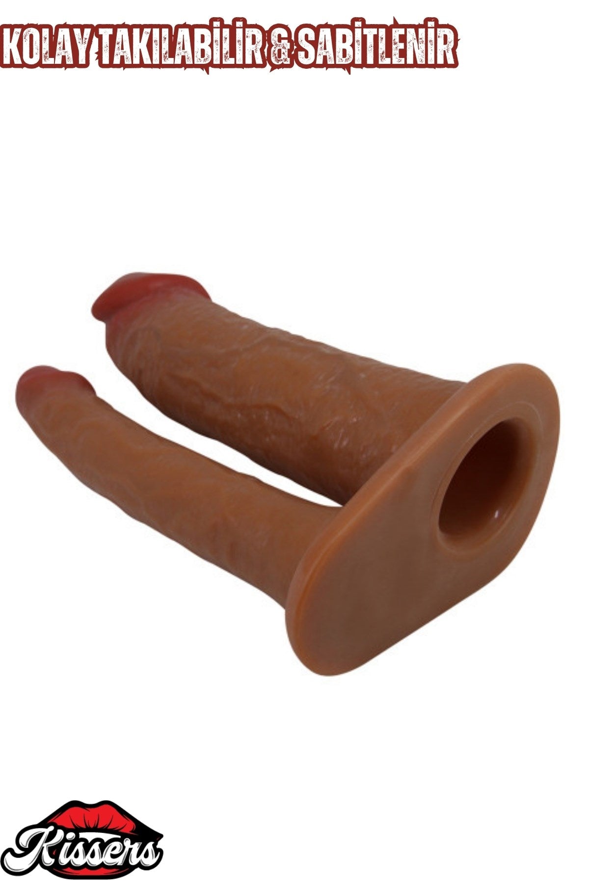 Çift Başlı Anal Vajina Için Uygun 3 Cm Uzatmalı Melez Ultra Realistik Penis Kılıfı