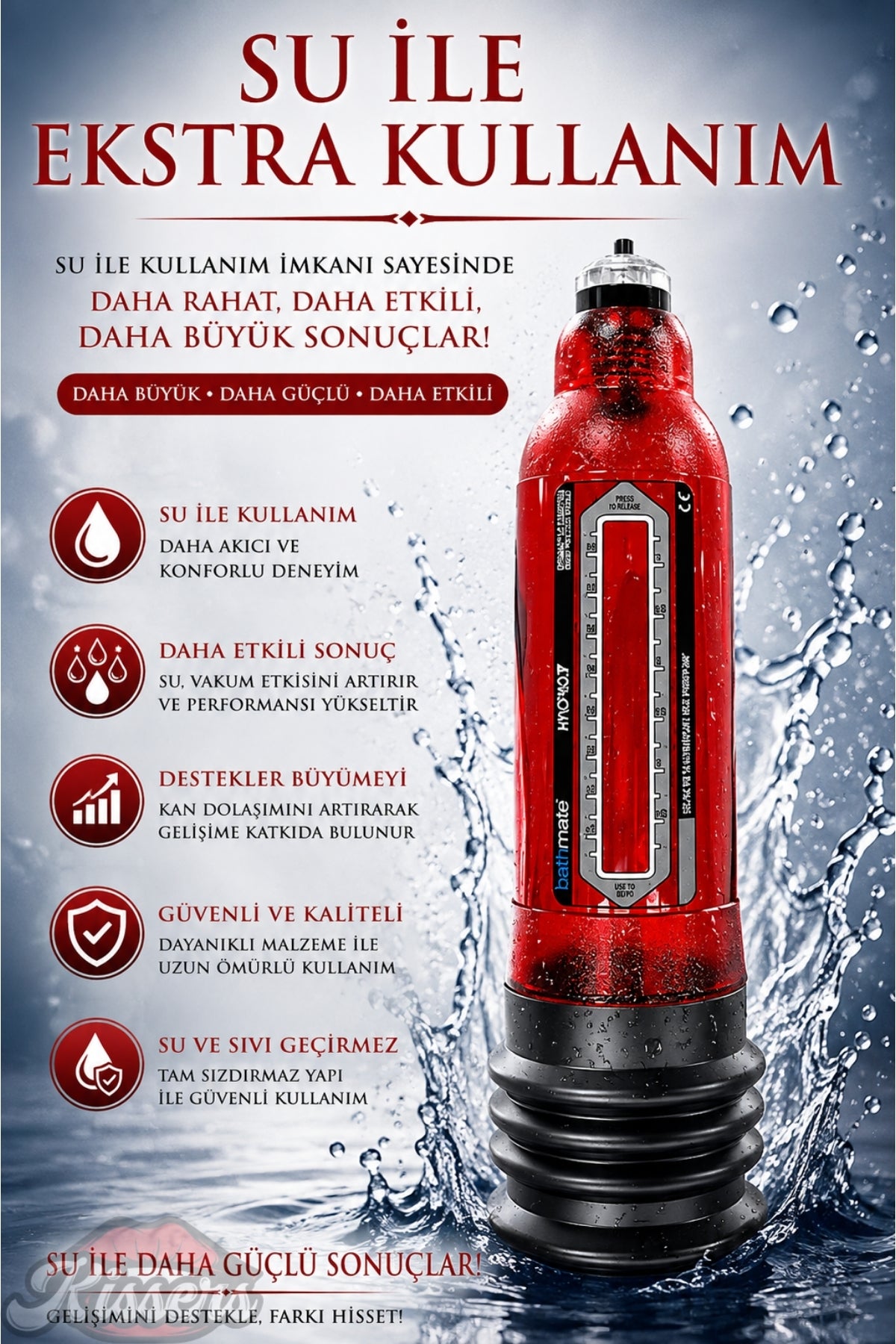 Bathmate Hydro 7 Etkili Ultra Güçlü Hidroponik Penis Pompası