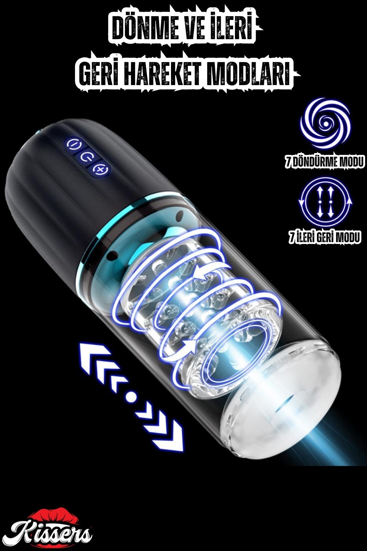 İleri Geri ve 360° Dönme Rotasyon Hareketli Vantuzlu Tam Otomatik Mastürbatör