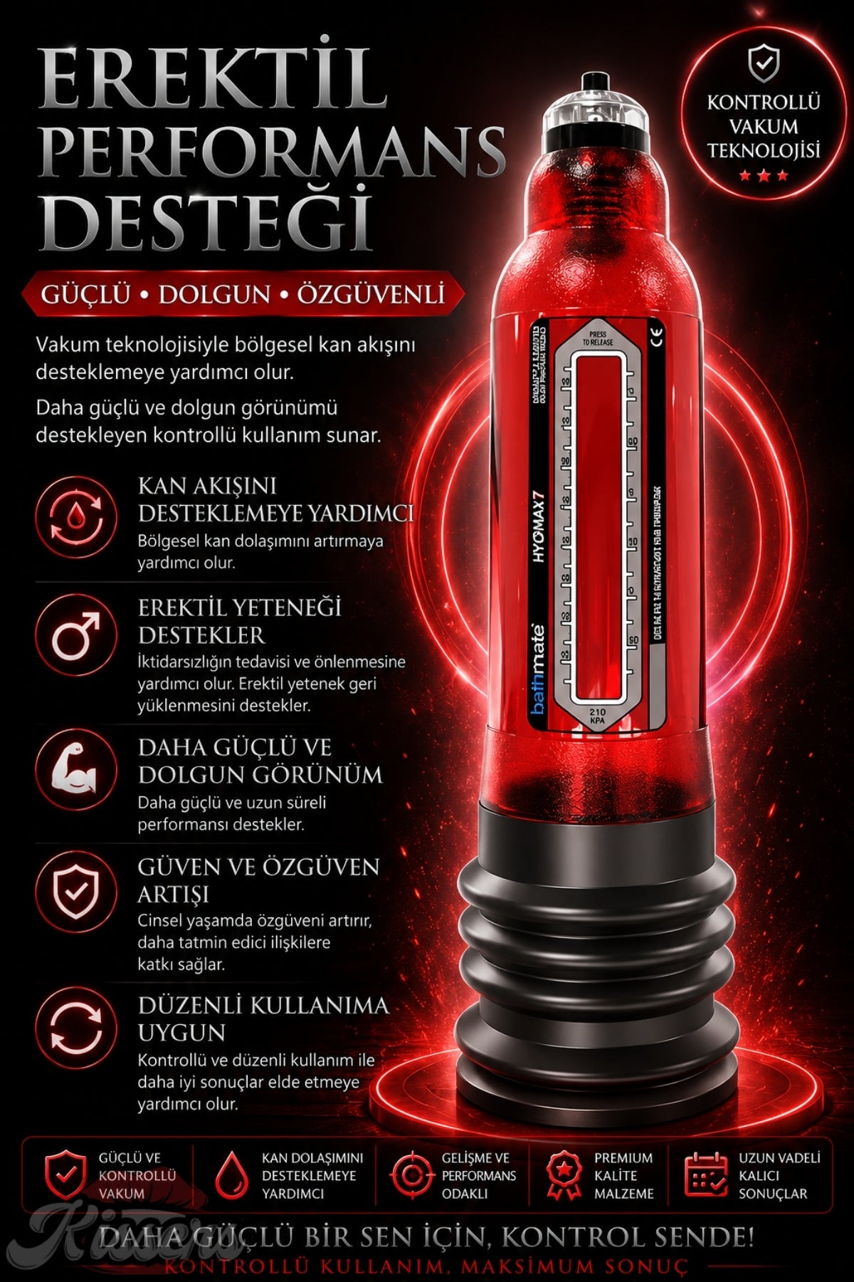 Bathmate Hydro 7 Etkili Ultra Güçlü Hidroponik Penis Pompası