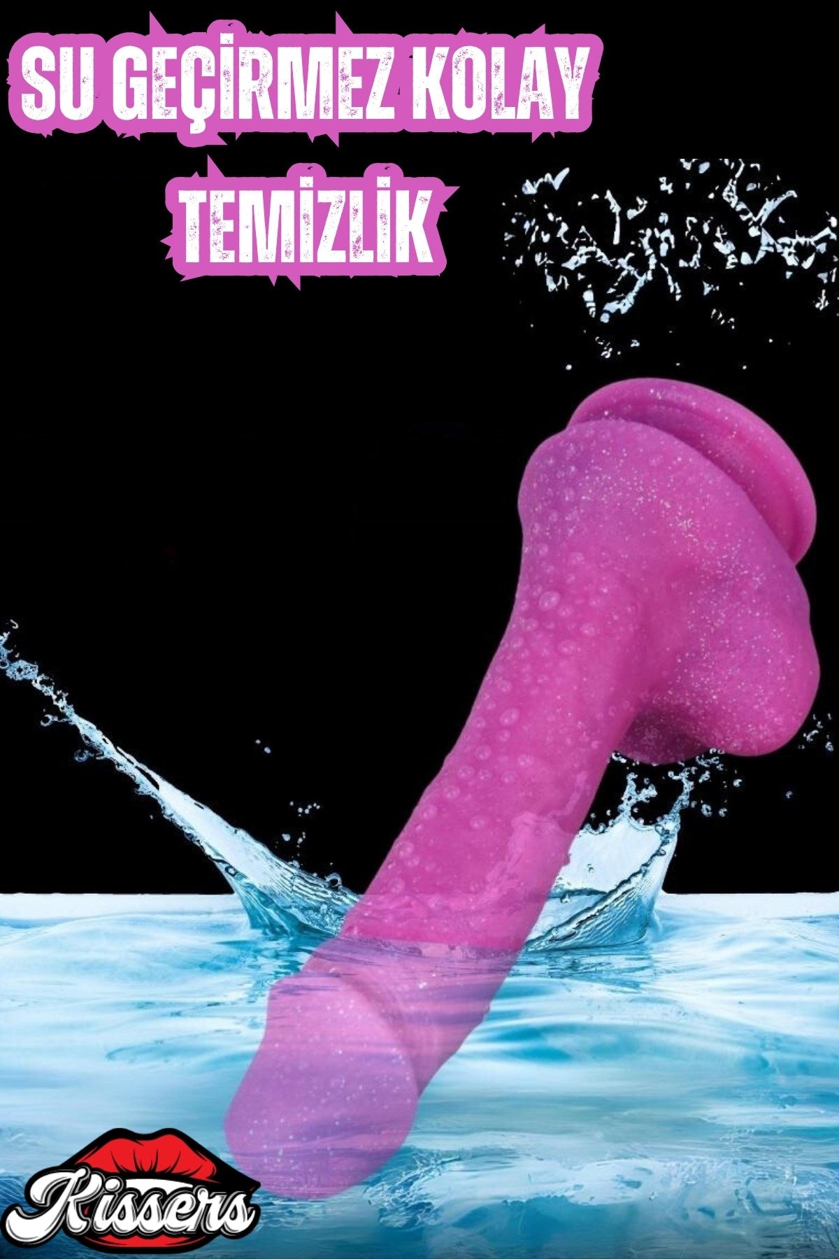 Cinsel Oyuncak Parlak Simli Ultra Yumuşak Pembe Realistik Yapay Penis Dildo 21 Cm