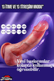 İleri Geri Hareketli Kumandalı Titreşimli Realistik G Noktası Klitoris Uyarıcılı Dildo Penis 22 Cm