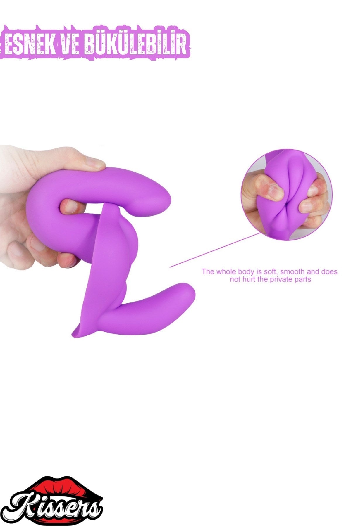 Uyarıcı Tamponlu Ultra Yumuşak Dokulu Lezbiyen Çift Taraflı Kemerli Silikon Dildo Penis