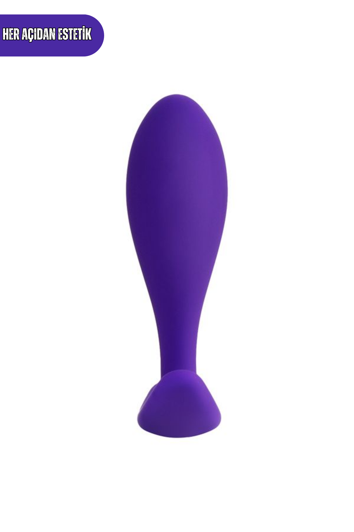 Hub Tutamaçlı Boğumlu Silikon Anal Plug 7,2 cm Mor Medikal Silikon