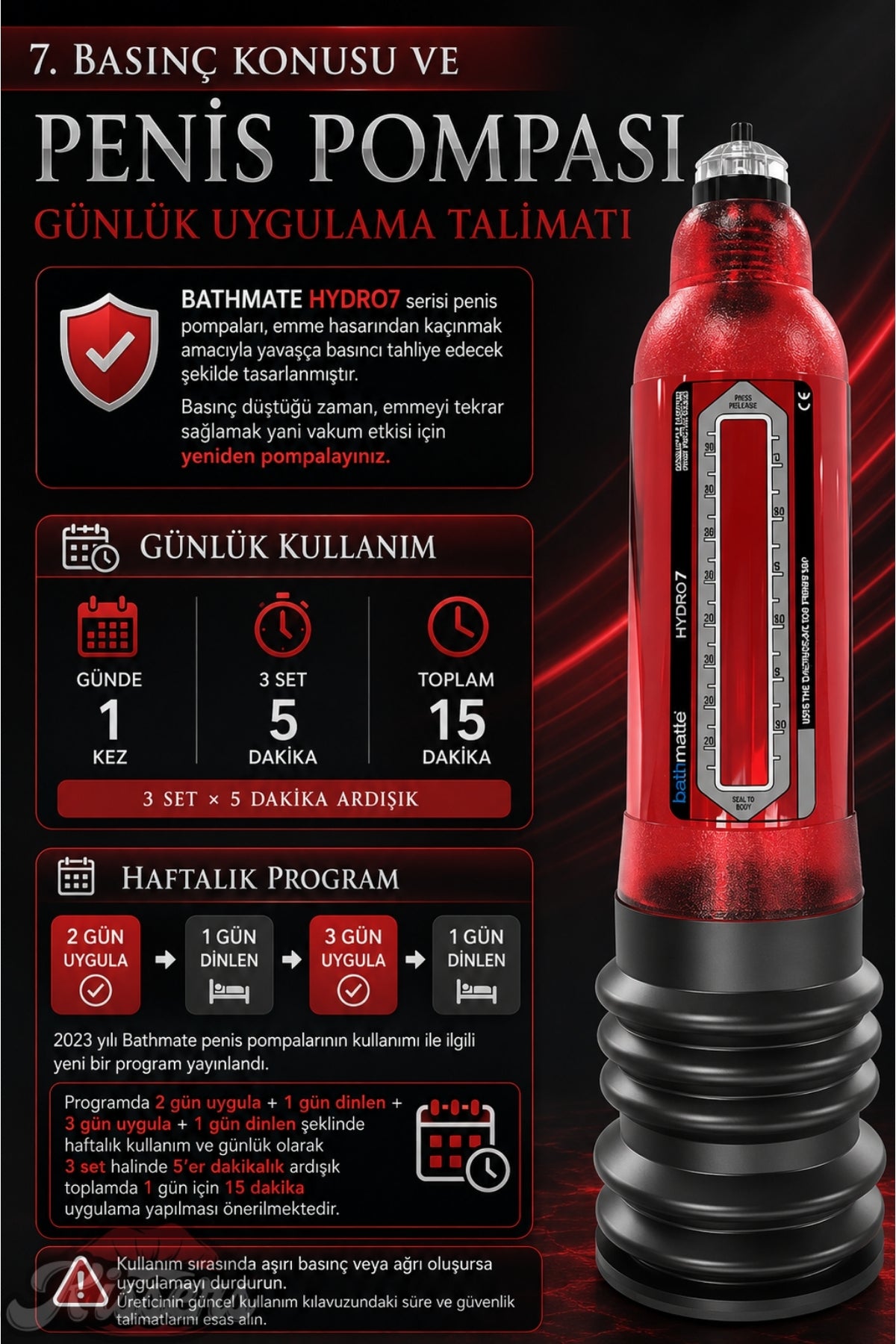 Bathmate Hydro 7 Etkili Ultra Güçlü Hidroponik Penis Pompası
