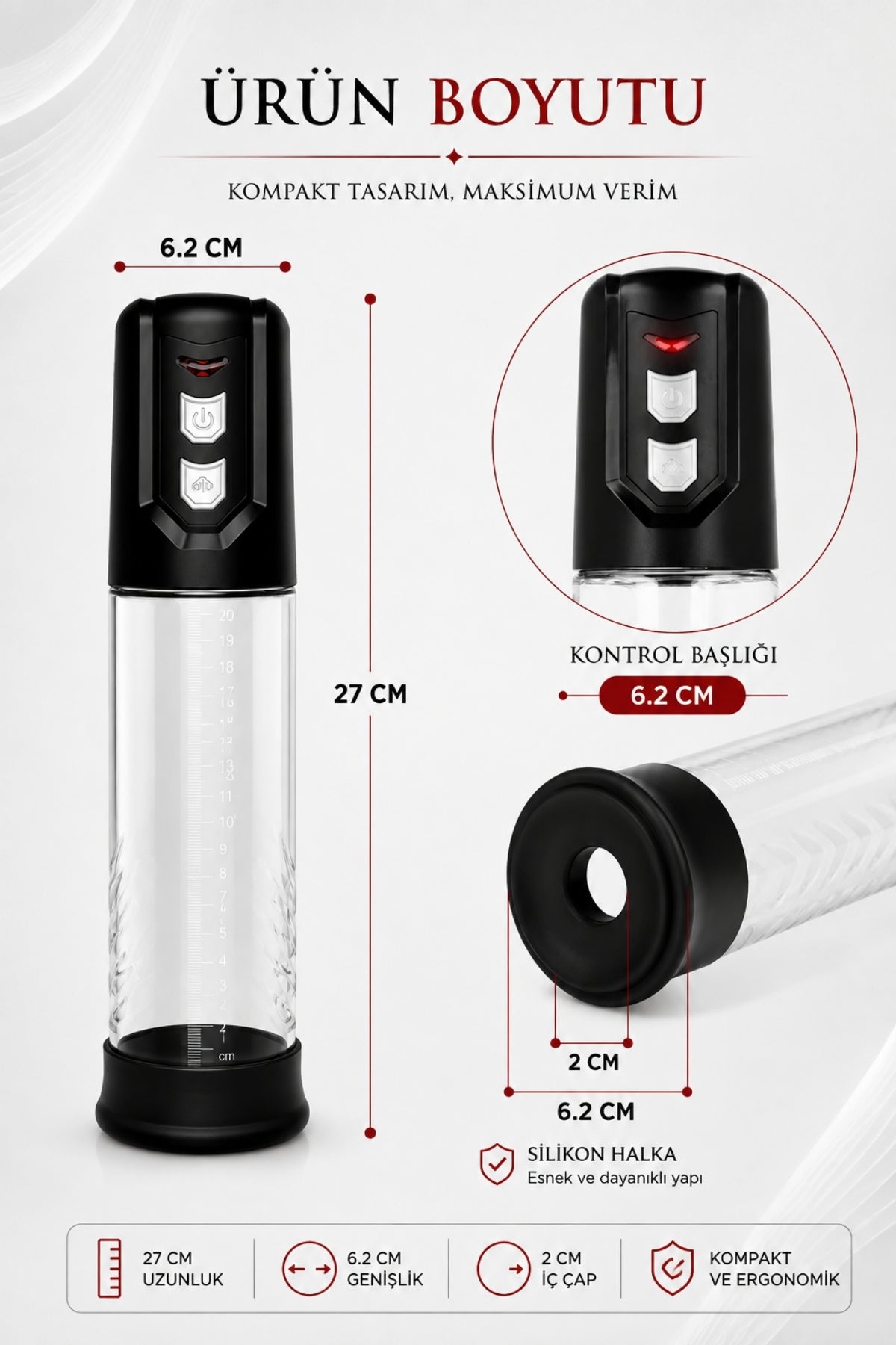 Automatic ML 2 Standart Hazneli Yüksek Performanslı Emiş Modlu Otomatik Tam Otomatik Vakum Penis Pompası