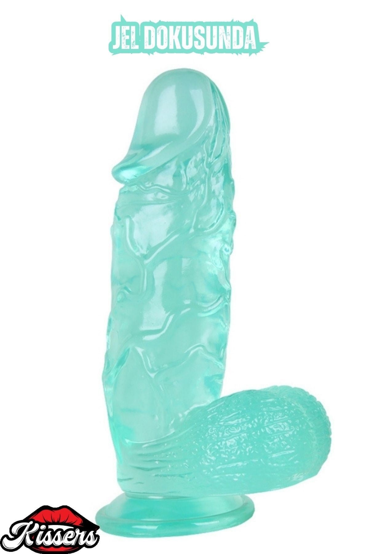 Ultra Realistik Damarlı Bükülebilir Vantuzlanabilir Jel Dokusunda Yeşil Dildo Penis 26 Cm