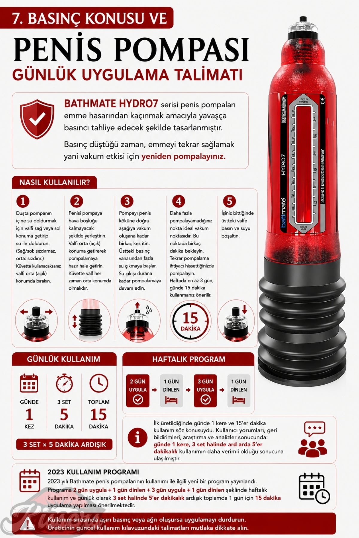 Bathmate Hydro 7 Etkili Ultra Güçlü Hidroponik Penis Pompası