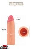 4.5 CM 17 CM Dolgulu Premium Ten Rengi Silikon Testissiz Penis Kılıfı