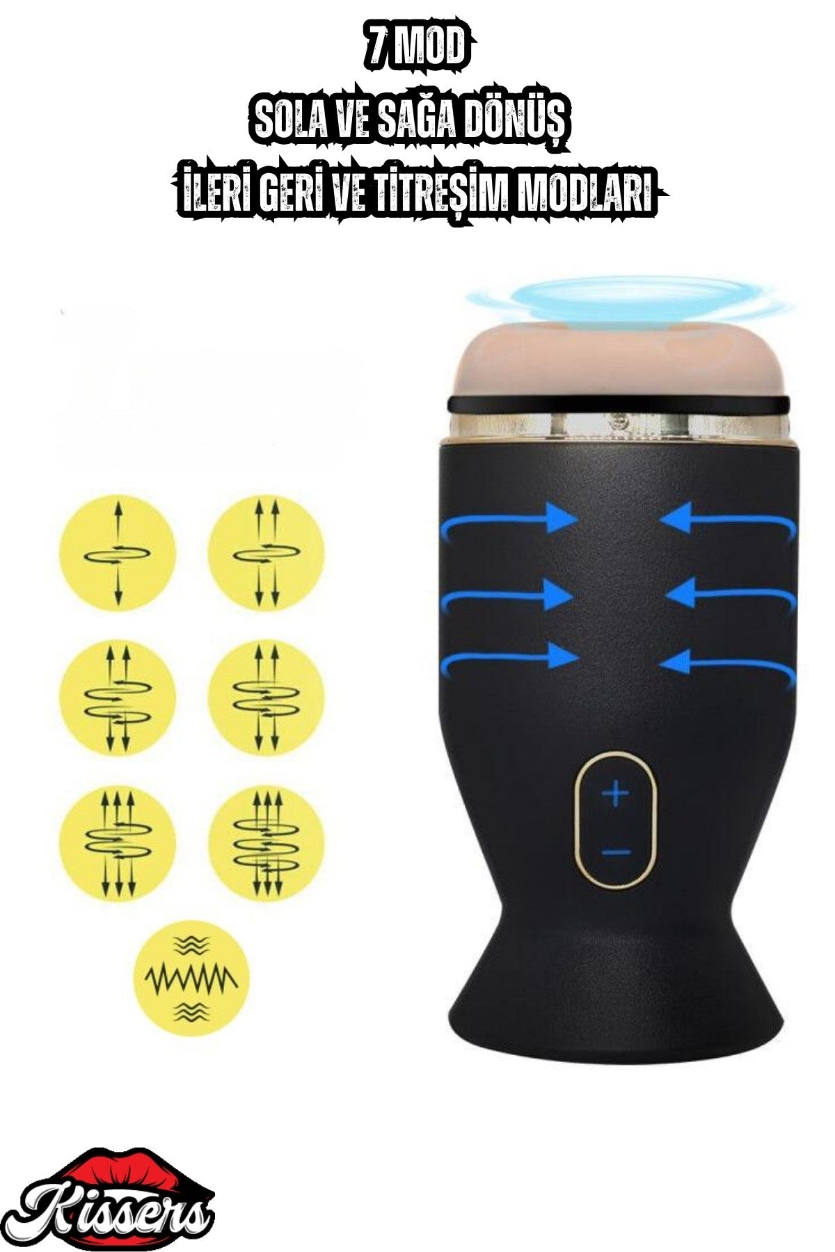 Şarjlı 360° Dönme Rotasyon Hareketli Realistik Tırtıklı Otomatik Mastürbatör