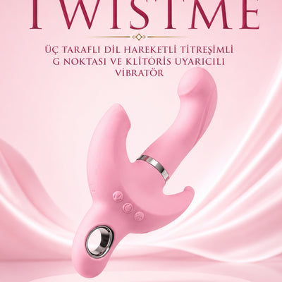 Jos Twistme Üç Taraflı Dil Hareketli Titreşimli G Noktası ve Klitoris Uyarıcılı Vibratör
