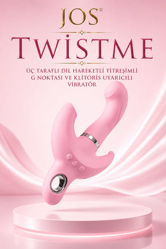 Jos Twistme Üç Taraflı Dil Hareketli Titreşimli G Noktası ve Klitoris Uyarıcılı Vibratör