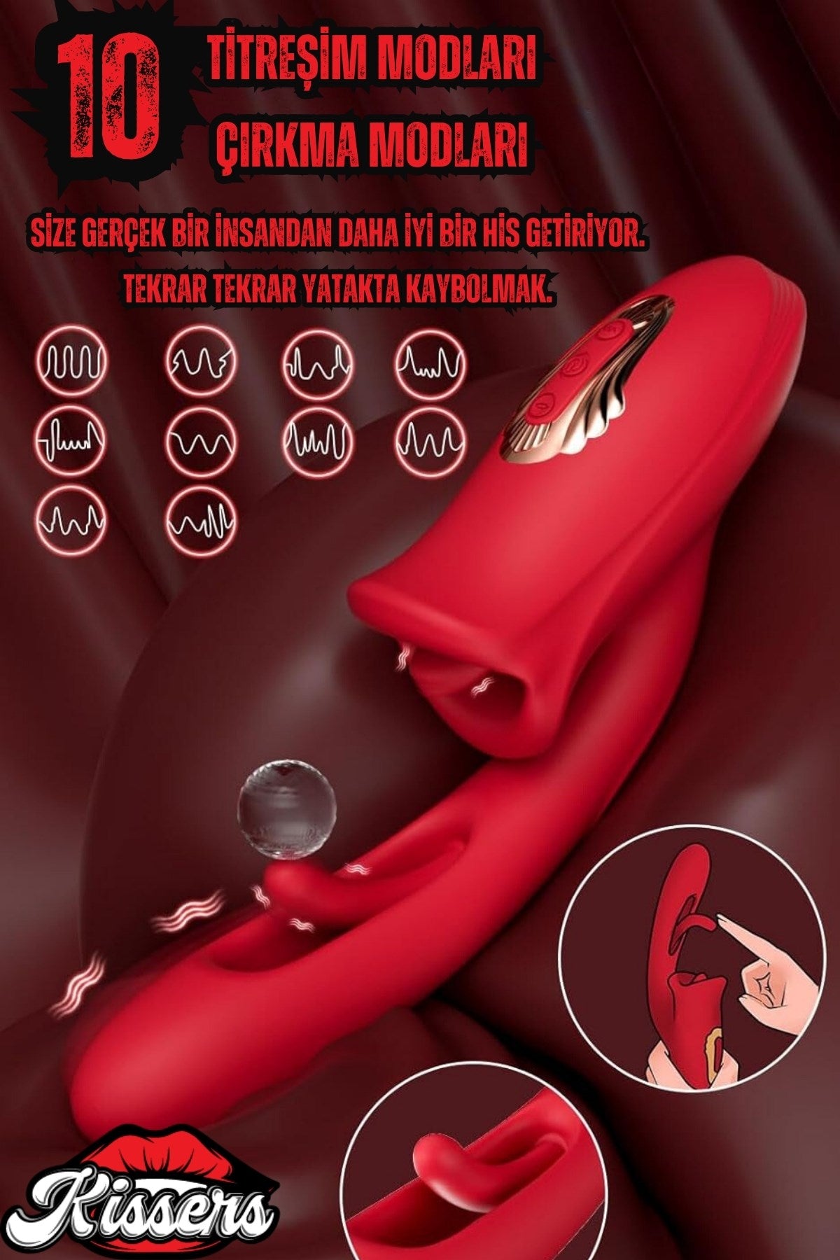 Cinsel Oyuncak Kadınlar İçin Titreşimli Dil Hareketli Emme Modlu Klitoris Vibratör