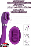 Mor Isıtmalı Çift Titreşimli Emiş ve Dil Anal Ve Klitoris Uyarıcılı Çift Taraflı Vibratör
