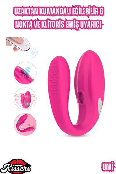 Uzaktan Kumandalı Eğilebilir G Nokta ve Klitoris Emiş Uyarıcı