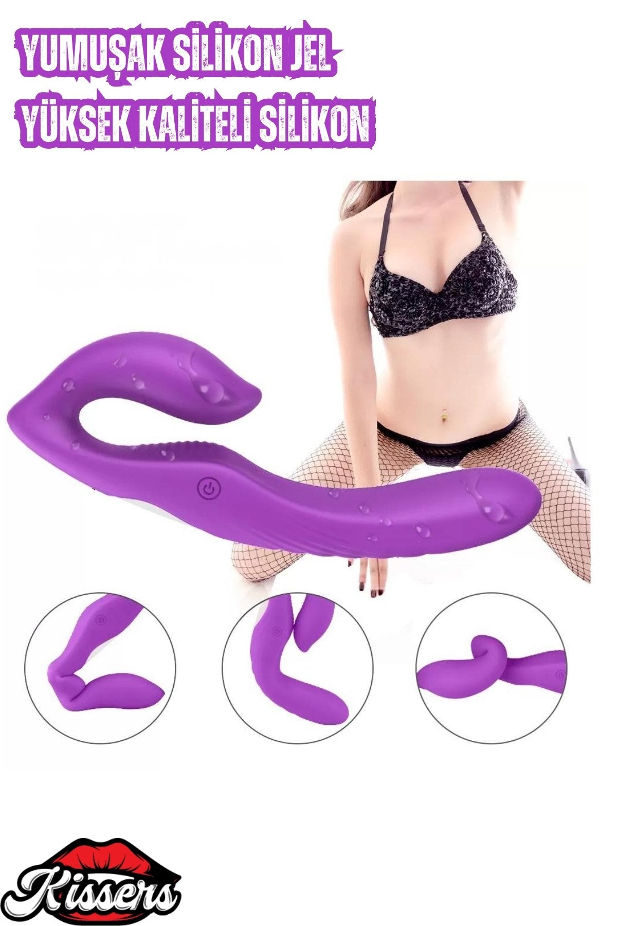 Titreşim Strapless Çift Taraflı Giyilebilir G Noktası Ve Klitoris Uyarıcılı Lezbiyen Vibratör