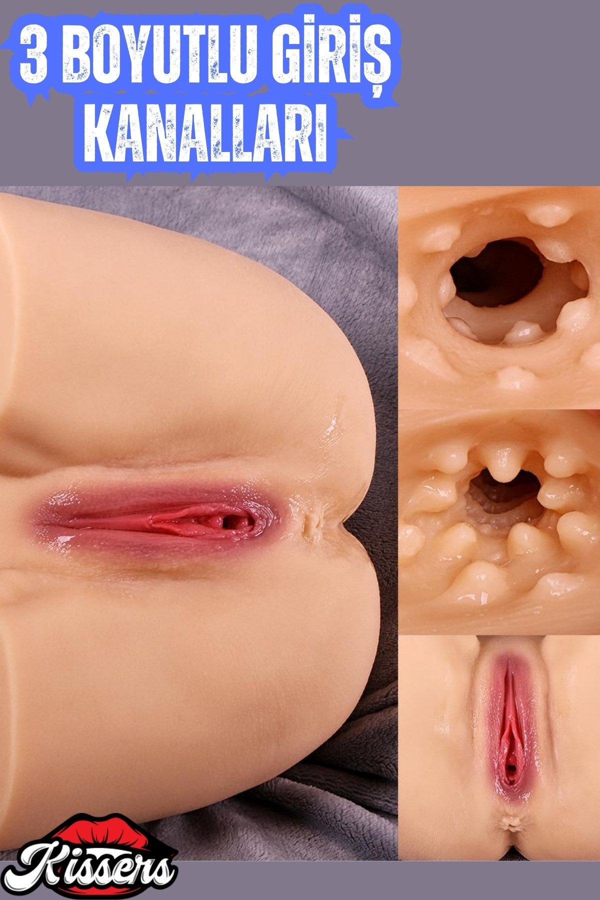 Gerçekçi Boyutta Kalça Mastürbatör Cinsel Oyuncak Çift Girişli Titreşimli Anal Vajina 5.1 Kg