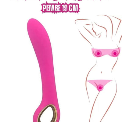 Medikal Silikon Tutma Aparatlı G-Spot ve Anal Uyarıcı Çok Amaçlı Vibratör Pembe 19 Cm