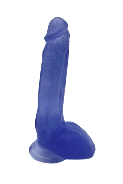 Ultra Realistik Eğilip Bükülebilir G Noktası Ve Klitoris Uyarıcı Mega Boy Jel Mavi Penis Dildo 25 Cm
