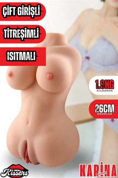 Yeni Nesil Anal Vajinal Titreşimli Isıtmalı 1.9 Kg 26 Cm Mini Boy Bacaksız Realistik Manken Mastürbatör